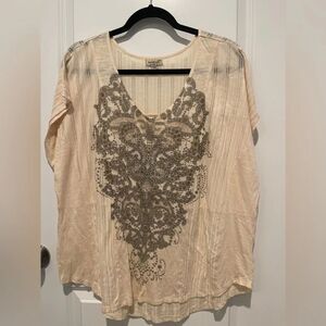 One World Henley Tee 2X ladies blouse.